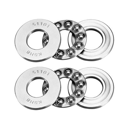 uxcell 51101 Thrust Ball Bearings 12mm x 26mm x 9mm Chrome Steel ABEC3 Single Row Roller 2pcs - size: 12mmx26mmx9mm