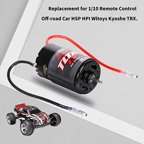RC Motor,550 12T Brushed Motor Replacement for 1/10 Remote Control Off-Road Car HSP HPI Kyosho - color: Black