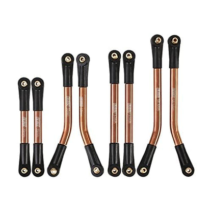 INJORA Steel 4 Links Set for SCX24 C10 JLU Bronco Base Camp 4Runner(Bronze) - color: Bronze