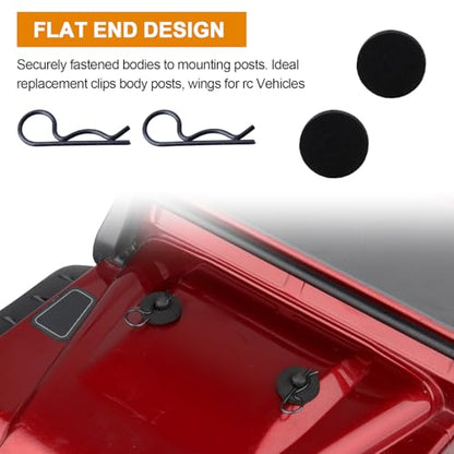 HobbyPark 200pcs RC Clips Pins & Foam Washers for 1/10 1/12 Scale Traxxas Redcat HPI Himoto HSP Exceed RC Cars Parts Trucks Buggies Body Shell Replacement (Black Clips) - color: Black Clips