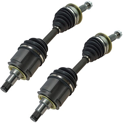 TRQ Front 2 Piece CV Axle Shaft Assembly Set | For 95-00 Toyota Tacoma with Automatic Disconnecting Differential, 01-04 Tacoma 96-02 4Runner 4WD Driver & Passenger Side - style: CSA82466