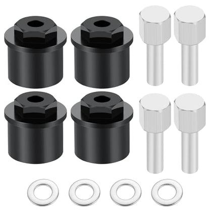 4Pcs Alloy 12mm Wheel Hex Hub Front Wheel Hex Adapter Extenders 15mm Offset Extension Hex Drive Adapter Combiner Coupler Conversion for 1/10 Tamiya Clod Buster 4×4×4 RC Car