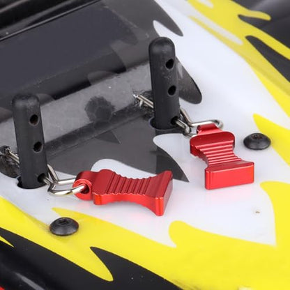 RC Body Clips Pins with Metal Aluminum Pull Tabs 1.2mm Rod for All 1/10 1/12 Scale Redcat HPI Himoto HSP Exceed RC Car Truck Buggy Shell Replacement Parts (Red) - color: Red