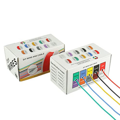 BOJACK 18 AWG Flexible Silicone Wire Electric Wire Hook up Wire Kit 300V Cables with Plus 20 φ3mm Heat Shrink Tubings and a Mini Wire Stripper(5 Colors 16.4Ft Each Color, 18AWG) - size: 18 AWG Silikondraht