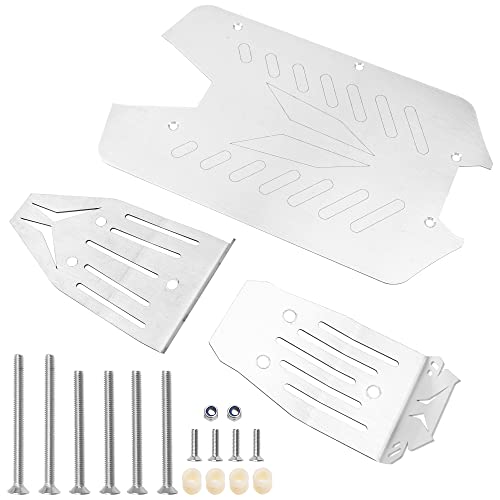 ShareGoo Stainless Steel RC Skid Plate,RC Chassis Armor Guard Plate Upgrade Parts Compatible with Arrma 1/10 Vorteks 4x4 Big Rock 3S RC Car