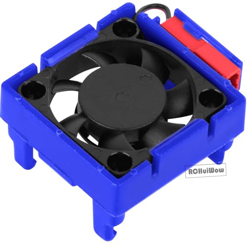 RC VXL-3s ESC Cooling Fan Heat Sink w/Dual Fan Heat Sink Upgrades Part for 1/10 Slash Rustler Stampede 4x4 VXL 4WD,High Velocity Fan Heatsink Hops Up,Navy Blue - color: Navy Blue(1set)