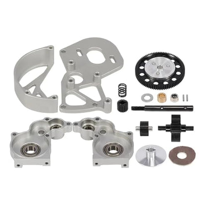 RC Gearbox Compatible with Axial SCX-10 II SMT10 AX10 VS4-10 Gear Transmission Gearbox Set 1/10 RC Car Crawler Upgrade Parts(Silver) - color: Silver