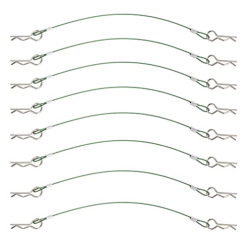 8Pack ShareGoo Metal Clip R Pin Rod with Steel Anti-Lost Rope RC Body Shell Clip Wire Compatible with 1/8 1/10 Traxxas HSP Arrma Axial Redcat RC Car Truck Crawler (Green) - color: Green