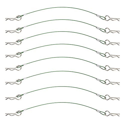 8Pack ShareGoo Metal Clip R Pin Rod with Steel Anti-Lost Rope RC Body Shell Clip Wire Compatible with 1/8 1/10 Traxxas HSP Arrma Axial Redcat RC Car Truck Crawler (Green) - color: Green