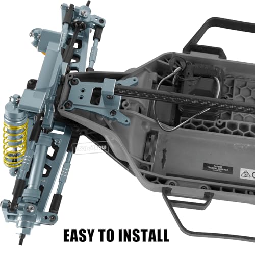 RC Chassis Brace Kit Upgrades Part for 1/10 Slash 4x4 LCG,Slash 4x4 LCG VXL,Rustler 4x4,Rustler 4x4 VXL,Alloy Aluminium w/Carbon Fibre Chassis Brace,Titanium - color: Titanium(1set)