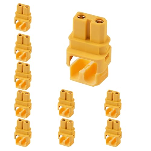 ELFCULB 10 Pairs Amass XT30ULW-B Connectors, XT30 Upgrade Female Connectors for Mini-UAV Robot Lipo Battery(Yellow) - color: 10pcs XT30ULW-B Female
