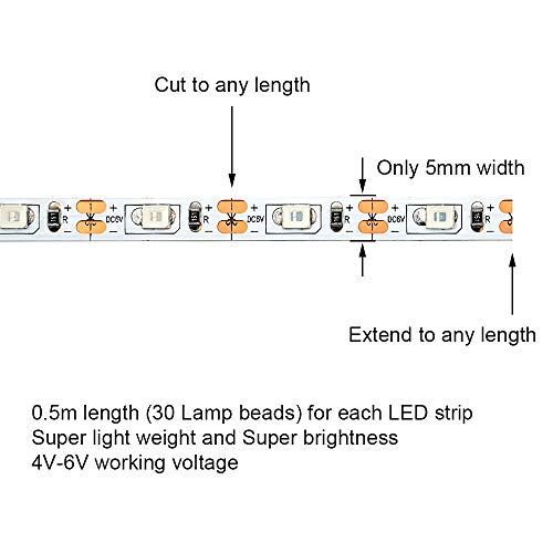 LED Light Strip for RC Fixed Wing Airplane Flying Wing Plane AR Wing Drone Model Car Truck (Green) - color: Green