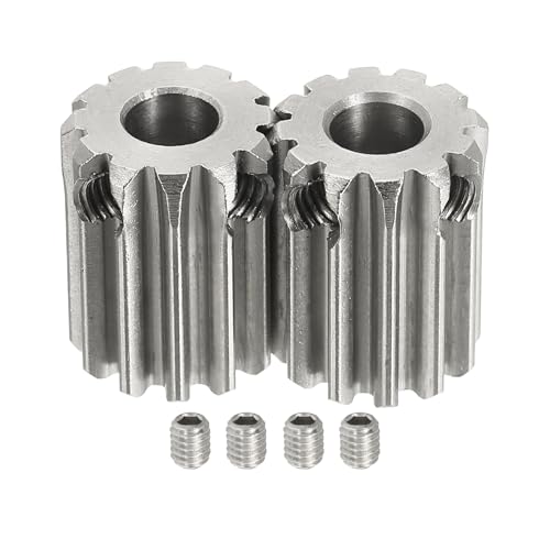 uxcell 2Pcs 1 Mod 12T Spur Gear 6mm Bore, 304 Stainless Steel Pinion Gear, 20°Pressure Angle, for Spur Rack and RC Model Car or Motor DIY - size: 1 Mod 12T, 6mm