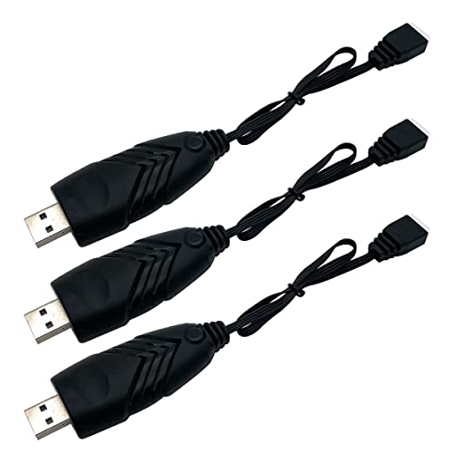 2 Pack 11.1V Lipo Battery Charger Cable,3S 2A LIPO Battery USB Charger Cables with XH-4P Plug Connector for Airsoft RC Car Drone Boats (3S/11.1V)