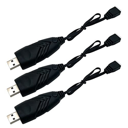 2 Pack 11.1V Lipo Battery Charger Cable,3S 2A LIPO Battery USB Charger Cables with XH-4P Plug Connector for Airsoft RC Car Drone Boats (3S/11.1V)