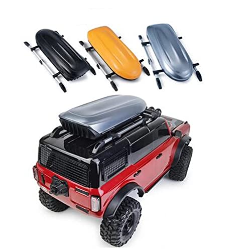 RC-Hub Plastic Roof Trunk Luggage Rack Box for 1/10 TRX-4 TRX-6 RC Crawler Car,Roof Top Carrier Storage Luggage Box for RC Crawler (Black) - color: Black