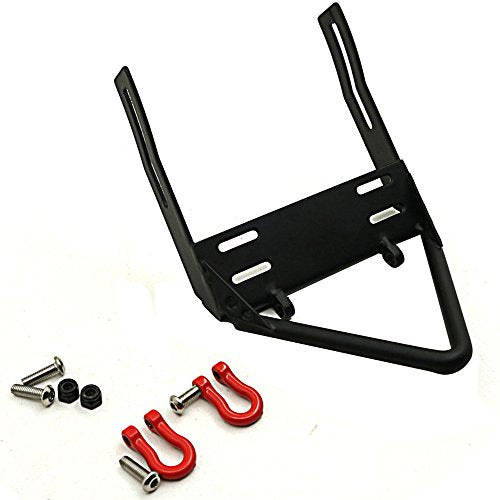 Steel Front Bumper with 2 Pcs Winch Mount Shackles for 1/10 Axial SCX10 RC Model Crawler Car #A