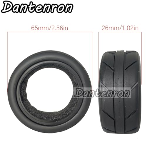 1/10 On Road Tires RC Soft Rubber Street Touring Tyres OD 65mm For 1:10 Rally Racing Drift Car Tamiya TT01 TT02 XV01 TA06 A959 PTG2 HPI KYOSHO HSP PTG2 Traxxas RC On-Road Wheels Rims 4PCS