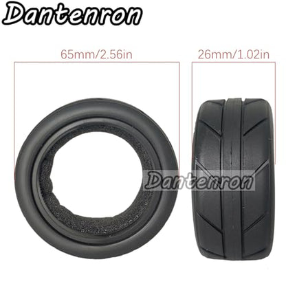 1/10 On Road Tires RC Soft Rubber Street Touring Tyres OD 65mm For 1:10 Rally Racing Drift Car Tamiya TT01 TT02 XV01 TA06 A959 PTG2 HPI KYOSHO HSP PTG2 Traxxas RC On-Road Wheels Rims 4PCS