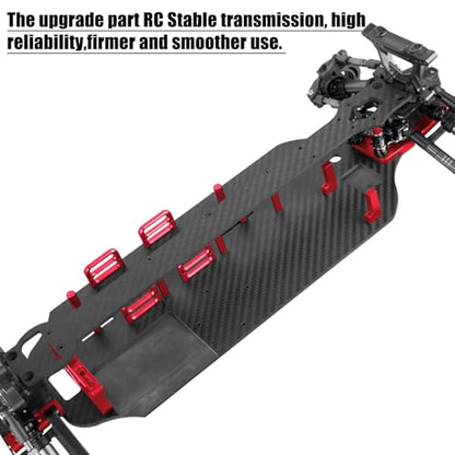 RC Upgrades Parts for 1/10 F0rd F15O Rapt0r R 101076-4,RC Carbon Fibre Chassis Protect Armor Skid Plate Guard Hops Up,Red - color: Red（for 1/10）