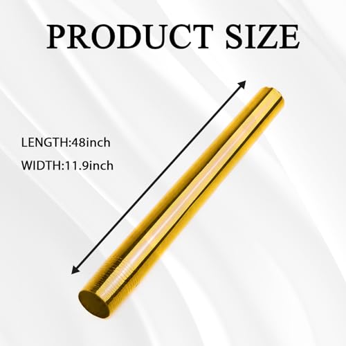 Tint Film for Taillight Headlight Fog Light, 12×48 Inches Vinyl Self-Adhesive Car Tail Light Tape, Brake Light Headlight Cover Protection Film Color Shiny Chameleon Sticker (Golden) - color: Golden