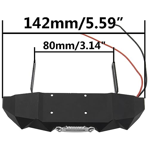 ShareGoo 1/10 Scale Front Bumper,Metal Bull Bar Front Bumper with LED Lights Bar Compatible with Axial SCX10 90046 90047 Traxxas TRX4 RC4WD D90 TF2 1/10 RC Crawlers
