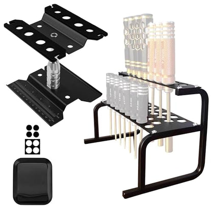 RC Screwdriver Organizer Screwdrivers Storage Rack Shelf Tool Holder RC Tools Stand Storage & RC Car Work Stand Repair Workstation 360 Degree Rotation Lift with Screws Tray