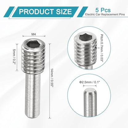 MECCANIXITY 5 Pack Driveshaft Screw Pins, M4x14x5mm Universal Stainless Steel Drive Shaft Screw Pins, RC Car Repair Parts for Electric Car/Truck Replacement - size: M4x14x5mm