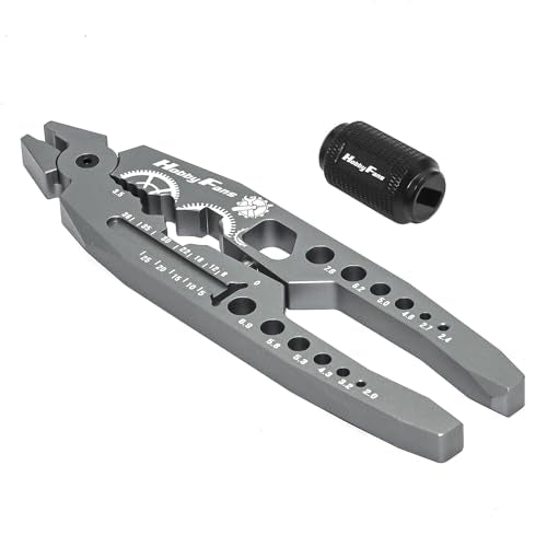 Metal Shock Absorber Pliers Rod Ball Clamp & Ball Joint Wrench Multi-Function RC Tool Combo Set for 1/8 1/10 RC Car, Titanium
