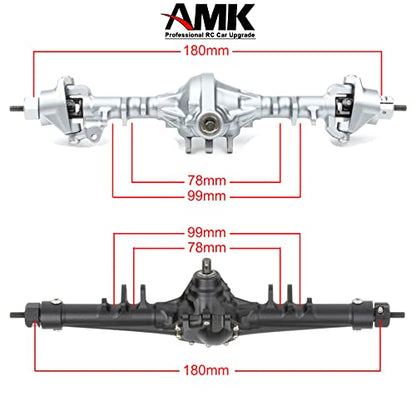Aluminum Front & Rear Axles CNC Complete Axle Set for 1/10 RC Crawler Car Axial SCX10 II RGT 86100 Redcat GEN8 Element Enduro CC01 (Silver Front Rear Axle) - color: Silver Front Rear Axle