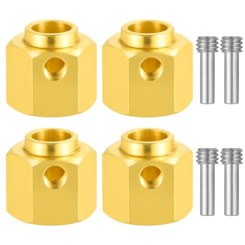 4Pcs Brass 12mm Wheel Hex Hubs Adapter, 11mm Thickness | 5mm, 8mm, 9mm, 10mm, 11mm, 12mm, Extension Combiner, Counterweight, For 1/10 Tra-xxas TRX4, RC Crawler Car - color: 11mm Thickness