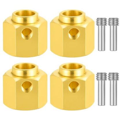 4Pcs Brass 12mm Wheel Hex Hubs Adapter, 11mm Thickness | 5mm, 8mm, 9mm, 10mm, 11mm, 12mm, Extension Combiner, Counterweight, For 1/10 Tra-xxas TRX4, RC Crawler Car - color: 11mm Thickness