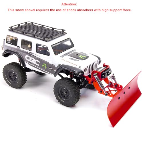 1/24 Snow Plow Kit Upgrade for SCX24 RC Cars | Fits SCX24 - Aluminum Upgrade - Replacement Parts - Red - color: Red