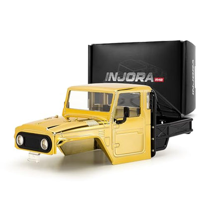 INJROA IR40 Truck Body with Tube Cage for 1/18 TRX4M Defender Bronco (Gold) - color: Gold