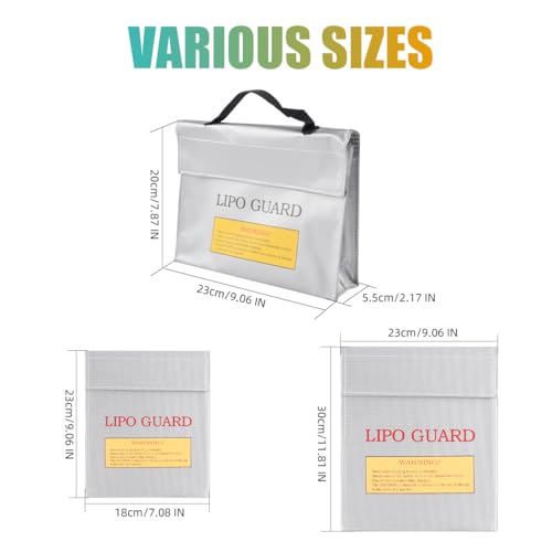 Fireproof Explosionproof Battery Storage Guard Pouch for Lipo Charge and Storage (7.08 * 9.06in) - size: 7.08 * 9.06in