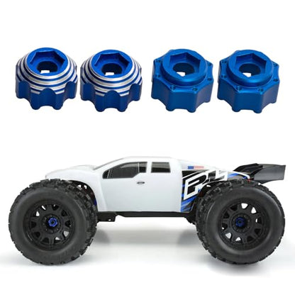 kingsea 4 Pcs RC 8X32 to 17MM Wheel Hex Adapters Aluminum Hex Adapters Compatible with Pro-Line RC Car Upgrades Parts #6353-00 6345-00, Blue - color: Blue