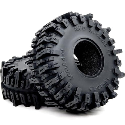 5.0'' Tall RC 1.9 Crawler Tires Soft Sticky T8 Mud Slingers Tyre for 1/10 Rock Crawling TRX4 high Trail SCX10 Wraith Upgrades, HS701545