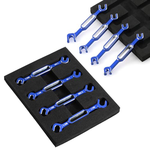 kingsea RC Car Wrench Aluminum Alloy Turnbuckle Nut Ball Joint Remover 3.0/3.2/3.5/3.7/4.0/5.0/5.5/6.0mm Universal Repair Tool Compatible with RC Car Boat RC Drone, Blue - color: Blue