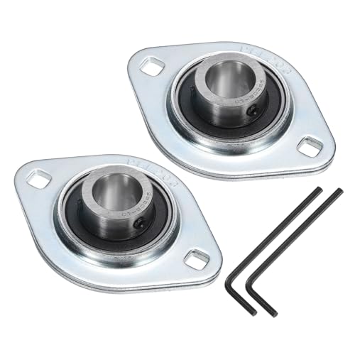 uxcell 2Pcs SBPFL202-10 Pillow Block Bearings 5/8" Bore Bearing Units Steel Flange Mounted Bearing Housing with Wrench - size: SBPFL202-10 (5/8" ID)