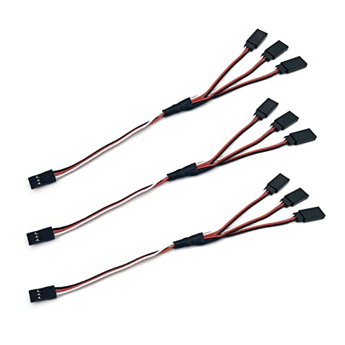5pcs JR Y Connector Servo Extension Cable 3 Pin JR Plug Splitters 1 Male to 3 Female Servo Y Extension Connector for RC Models Cars Plane Helicopter Drone - style: 1 Male to 3 Female