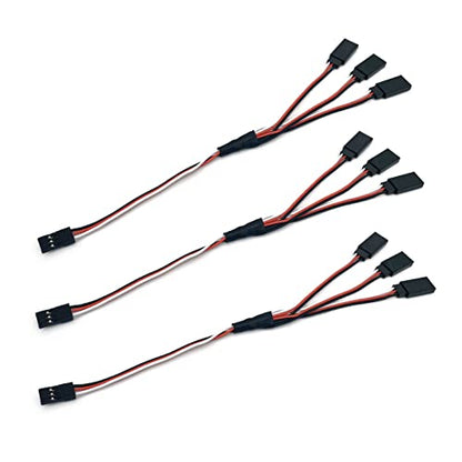 5pcs JR Y Connector Servo Extension Cable 3 Pin JR Plug Splitters 1 Male to 3 Female Servo Y Extension Connector for RC Models Cars Plane Helicopter Drone - style: 1 Male to 3 Female