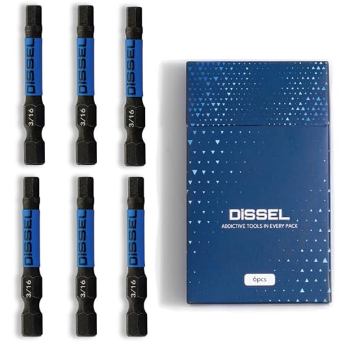3/16 Hex Bit Set - SAE Magnetic 3/16 Allen Wrench, Durable S2 Steel Hex Driver for Bike, Furniture & RC Repairs (6pc). Impact Grade Allen Bits Designed for Precision and Durability. - size: 3/16", style: SAE