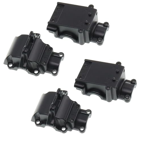 2PCS Metal Front and Rear Differential Gearboxes Housing Cover Compatible with WLtoys 1/14 144010 144001 144002 1/12 124016 124017 124018 124019 RC Car Upgrades Parts (Black) - color: Black
