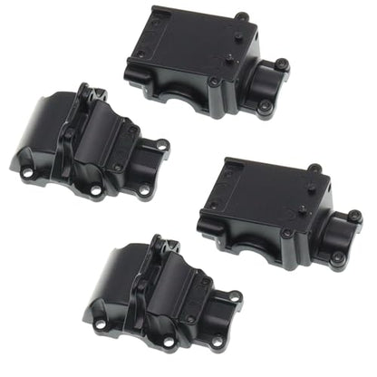 2PCS Metal Front and Rear Differential Gearboxes Housing Cover Compatible with WLtoys 1/14 144010 144001 144002 1/12 124016 124017 124018 124019 RC Car Upgrades Parts (Black) - color: Black