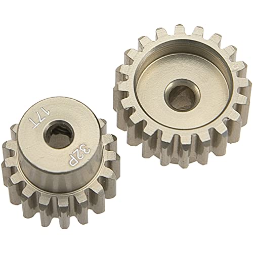 ShareGoo 7075 Aluminum Alloy 32DP 3.175mm Pinion Gear Sets 17T 18T 19T 20T Motor Gears Fit 3.175mm (1/8-Inch) Shaft Compatible with HPI Losi Axial Traxxas Tamiya 1/10 RC Car,4Pack