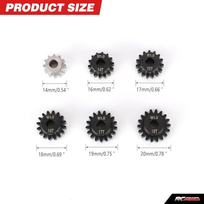RCAWD Steel 12t 14t 15t 16t 17t 18t Pinion Gear for Losi 1/10 Ford Raptor Baja Rey Rock Rey Series Upgrades Part