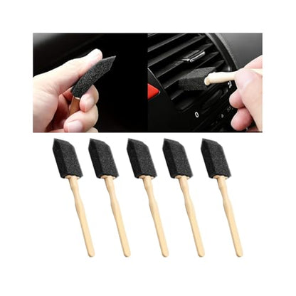 Car Detail Cleaning Brushes, 5PCS Sponge Vehicle Air Conditioning Vent Duster Detail Brush with Handle, Soft Auto Exterior Interior Dashboard Cleaning Kit, Universal for SUV RV Truck