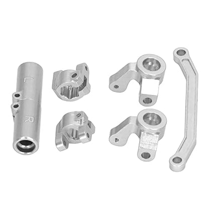 plplaaoo RC Front Steering Set Aluminum Alloy Rear Axle Base for ECX Barrage 1 24 RGT 1 24 FTX 1 24 Climbing Car Lightweight and Strong Replacement Parts (Silver) - color: Silver