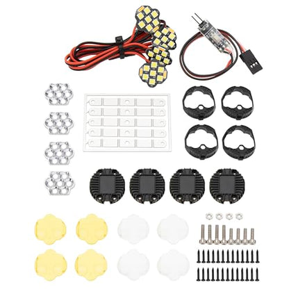 MEUS RACING RC Car LED Lights Kit - 1/10 & 1/8 Scale RC Crawler Accessories for Axial SCX10, Wraith, Traxxas TRX4 & TRX6, Redcat Gen8 Upgrades - style: 4pcs Hive Lights