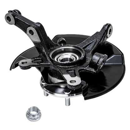 Detroit Axle - 4pc Front Steering Knuckles Kit for 06-11 Honda Civic, 2 | Disc Brake Calipers w/Bracket 2 Steering Knuckles & Wheel Bearing Hubs 2006 2007 2008 2009 2010 2011 Replacement - size: 4BU47731/Kit